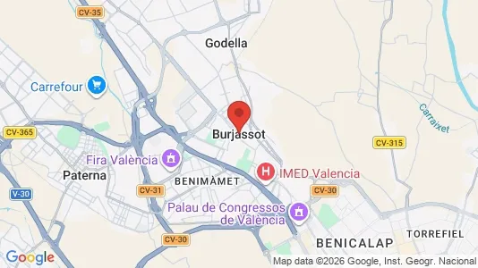 Apartments for rent i Burjassot - kort over placeringen