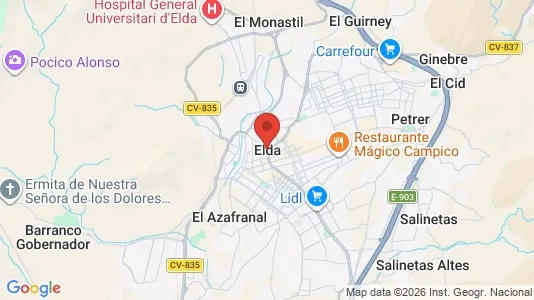 Houses for rent i Elda - kort over placeringen