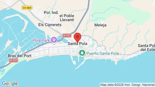 Apartments for rent i Santa Pola - kort over placeringen