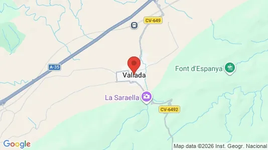 Apartments for rent i Vallada - kort over placeringen
