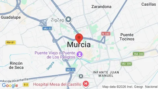 Apartments for rent i Murcia - kort over placeringen