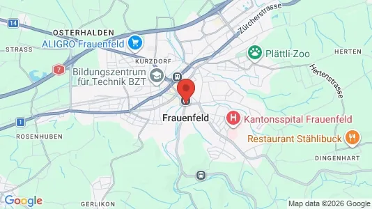Apartments for rent i Frauenfeld - kort over placeringen