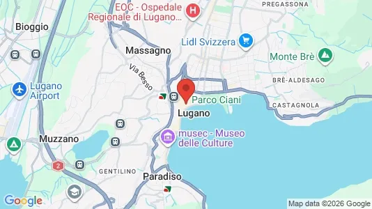 Apartments for rent i Lugano - kort over placeringen
