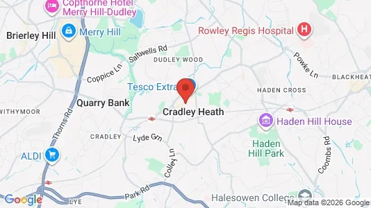 Apartments for rent i Cradley Heath - West Midlands - kort over placeringen