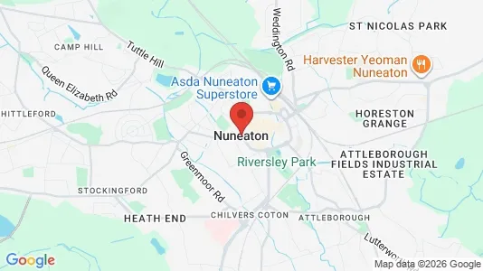 Apartments for rent i Nuneaton - Warwickshire - kort over placeringen