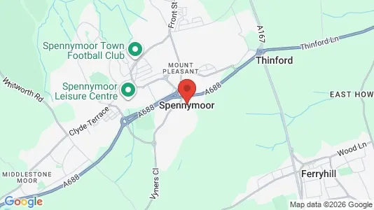 Houses for rent i Spennymoor - County Durham - kort over placeringen