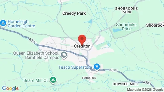 Houses for rent i Crediton - Devon - kort over placeringen