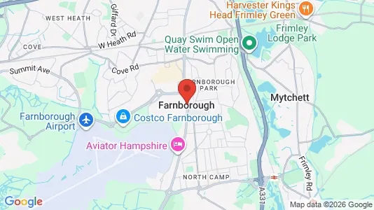 Rooms for rent i Farnborough - Hampshire - kort over placeringen