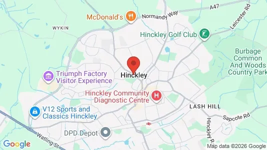 Rooms for rent i Hinckley - Leicestershire - kort over placeringen