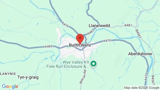 Houses for rent i Builth Wells - Powys - kort over placeringen