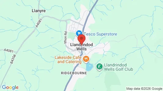 Apartments for rent i Llandrindod Wells - Powys - kort over placeringen