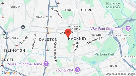 Rooms for rent i London E8 - kort over placeringen