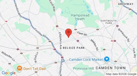 Houses for rent i London NW3 - kort over placeringen