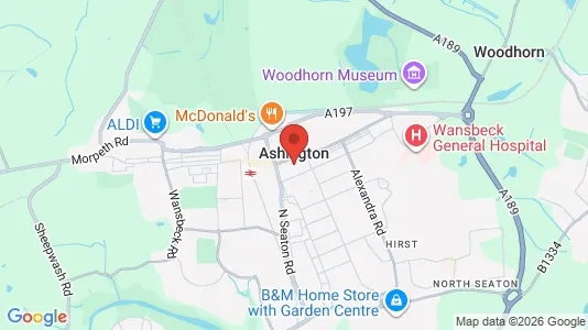 Houses for rent i Ashington - Northumberland - kort over placeringen