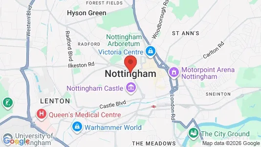Apartments for rent i Nottingham - Nottinghamshire - kort over placeringen