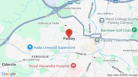 Apartments for rent i Paisley - Renfrewshire - kort over placeringen
