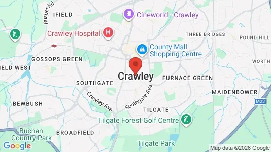 Houses for rent i Crawley - West Sussex - kort over placeringen