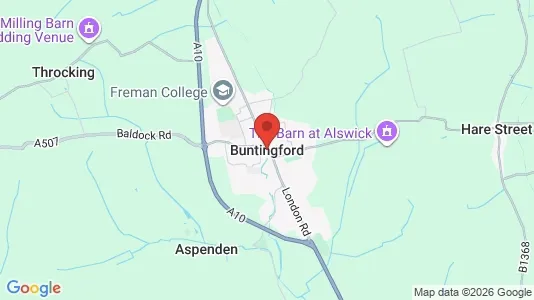 Rooms for rent i Buntingford - Hertfordshire - kort over placeringen