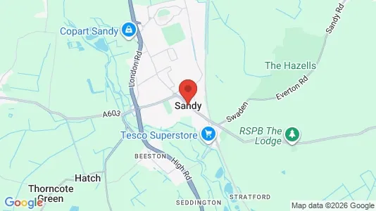 Houses for rent i Sandy - Bedfordshire - kort over placeringen