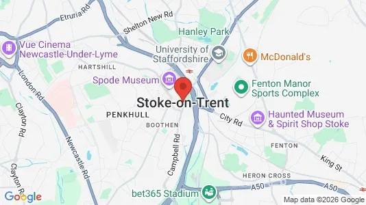 Apartments for rent i Stoke-on-Trent - Staffordshire - kort over placeringen