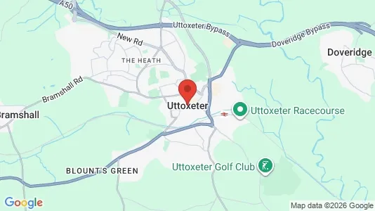Apartments for rent i Uttoxeter - Staffordshire - kort over placeringen