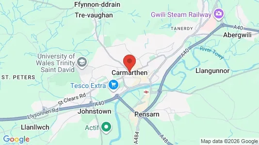 Apartments for rent i Carmarthen - Dyfed - kort over placeringen