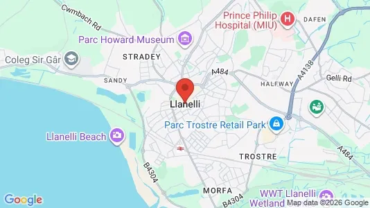 Rooms for rent i Llanelli - Dyfed - kort over placeringen
