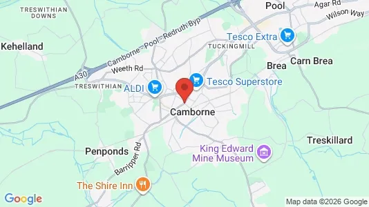 Apartments for rent i Camborne - Cornwall - kort over placeringen