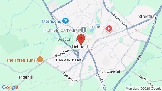 Apartments for rent i Lichfield - Staffordshire - kort over placeringen